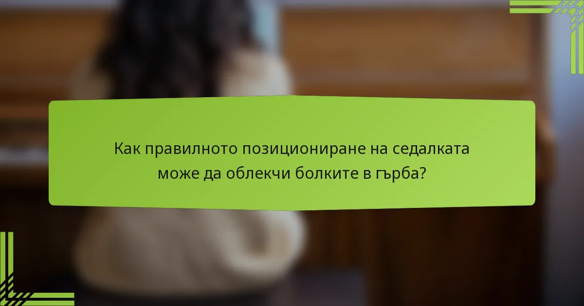 Как правилното позициониране на седалката може да облекчи болките в гърба?